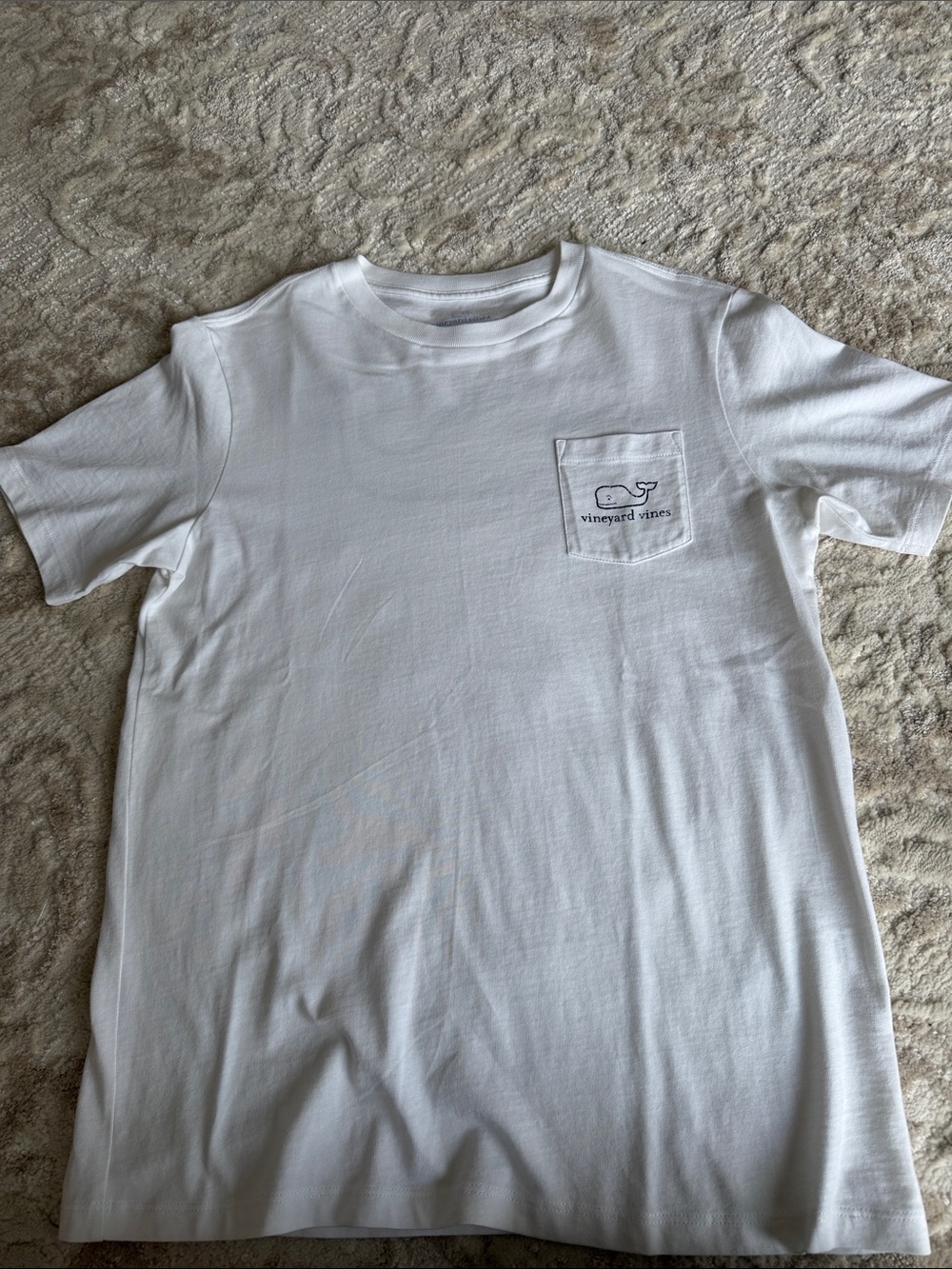 Vineyard Vines White Short-Sleeve Pocket Tee with Whale Logo